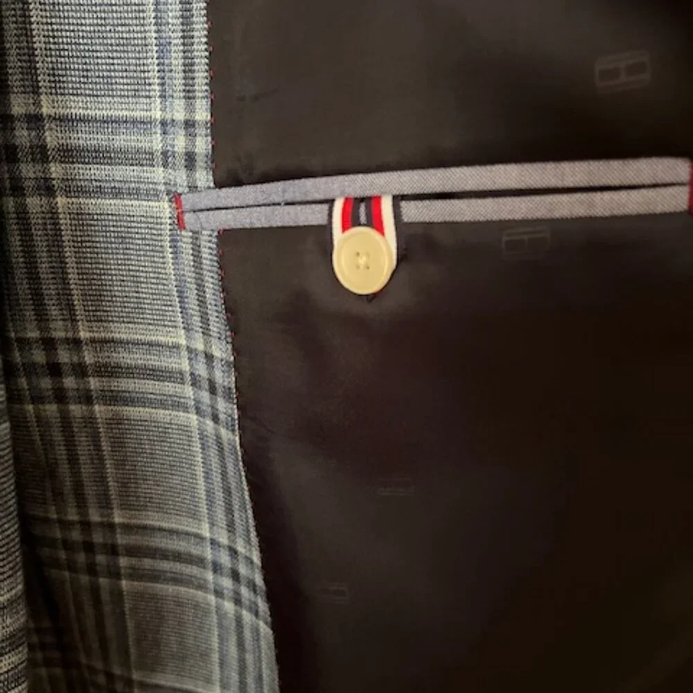 Tommy Hilfiger blue plaid sport coat - Picture 6 of 7
